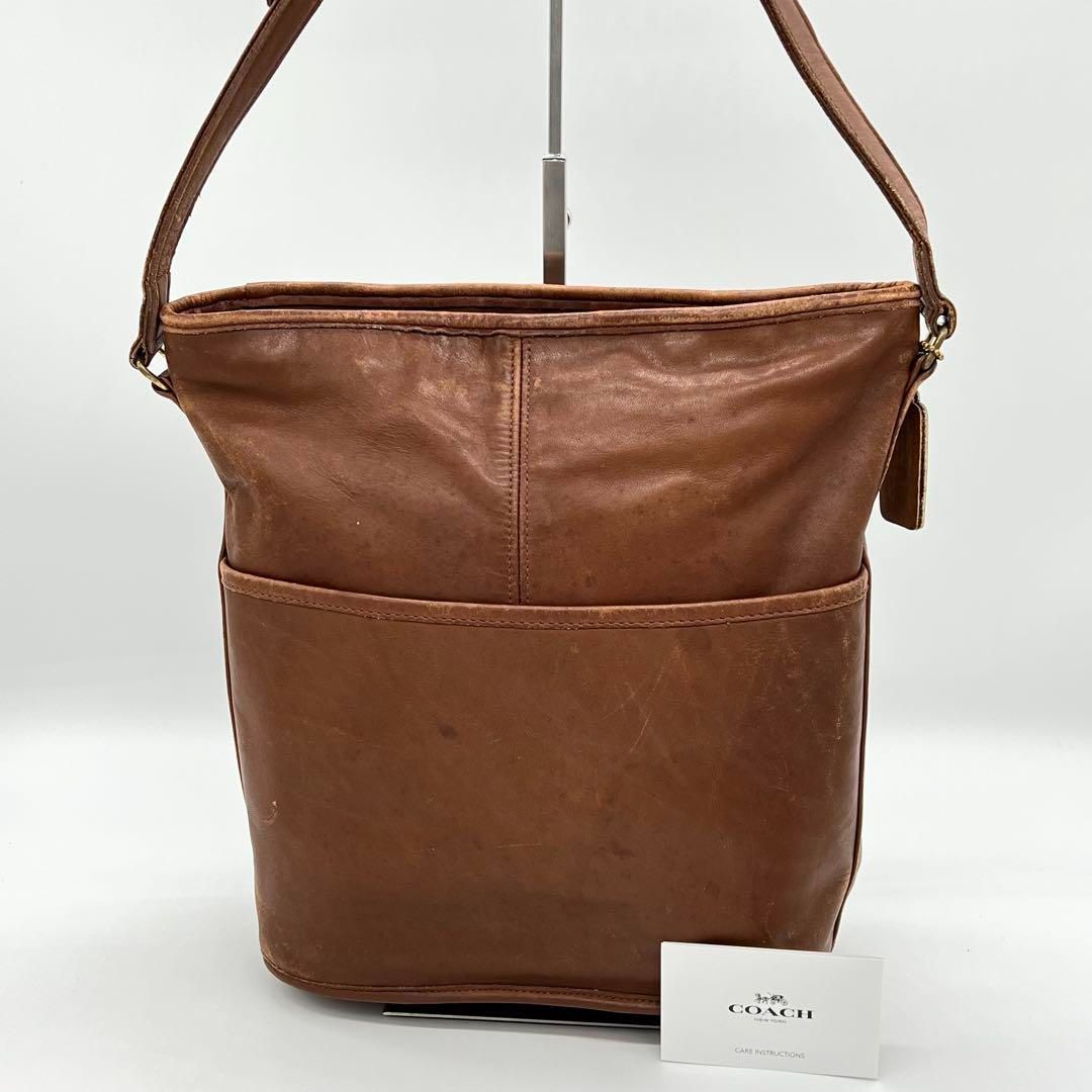 【良品】OLDCOACH ポシェット サコッシュ ショルダーバッグ バケツ型 良品】OLDCOACH ポシェット サコッシュ ショルダーバッグ バケツ