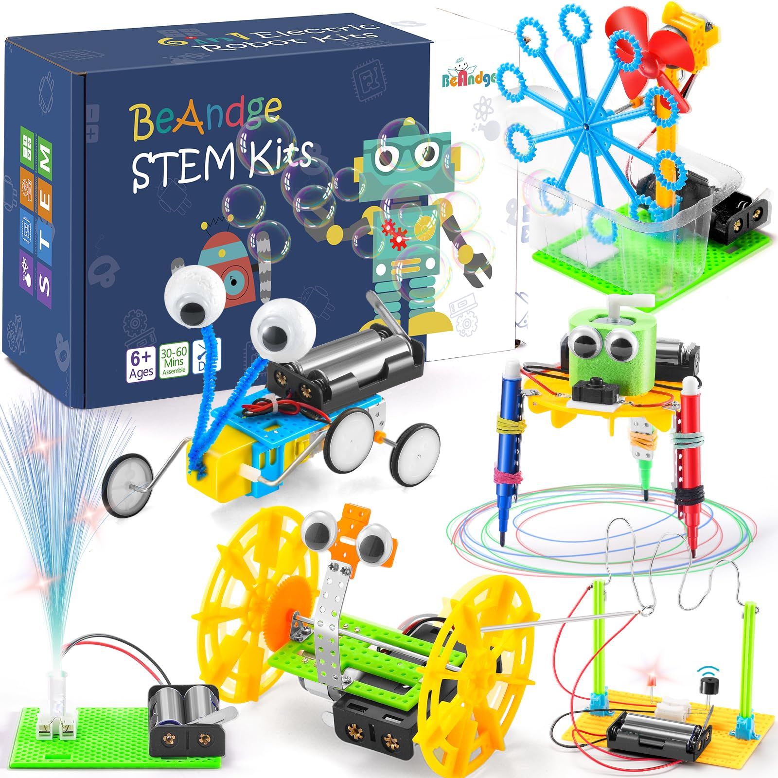 STEMキット ロボット工学 電動モーター サイエンス プロジェクト 実験 子供用 DIY エンジニアリング 組み立てキット 男の子 8-12歳 女の子向け 電子ロボットおもちゃ 7 8 9 10 11 12歳以上の子供向け