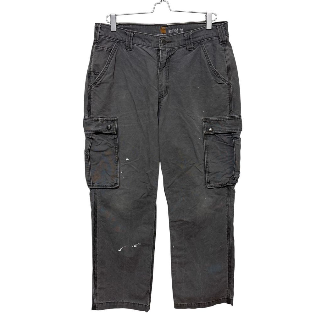 【Carhartt】 リラックスフィット ロゴ刺?ダックカーゴパンツS-3185 Carhartt】 リラックスフィット ロゴ刺繡ダックカーゴパンツS-3185