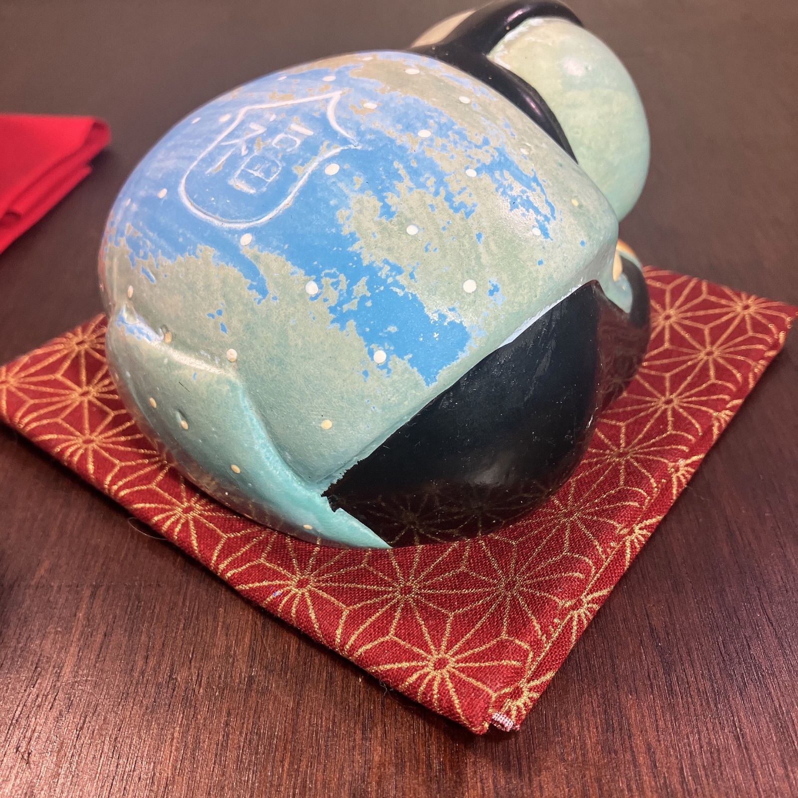 珍品 繋い 福助 お多福 置物 縁起物 骨董品 アンティーク レトロ 夫婦