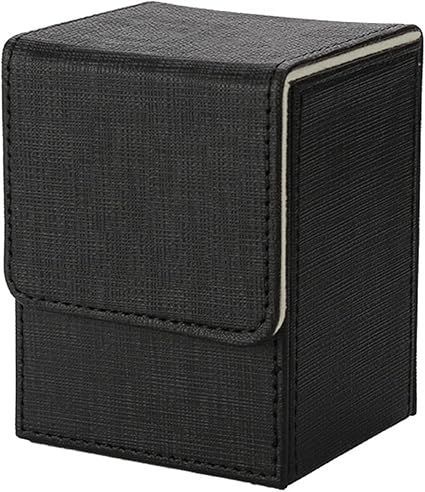 Venssu デッキケース トレカケース 縦入れ マグネット PU レザー 100枚 スリーブ対応 「 遊戯王 ポケモン デュエマ 各種 カードゲーム BOX 」 (黒)