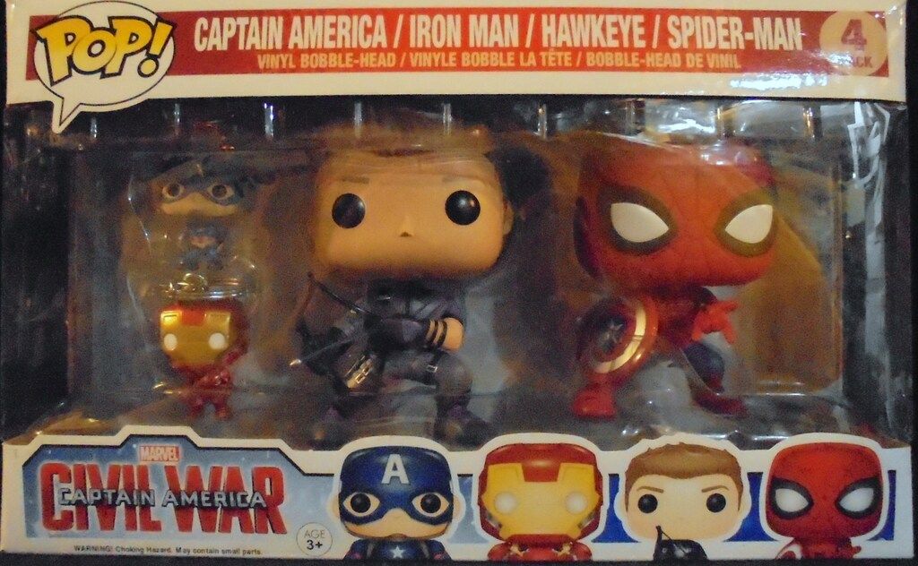 FUNKO POP! CAPTAIN AMERICA / IRON MAN / HAWKEYE / SPIDER MAN 4 PACK