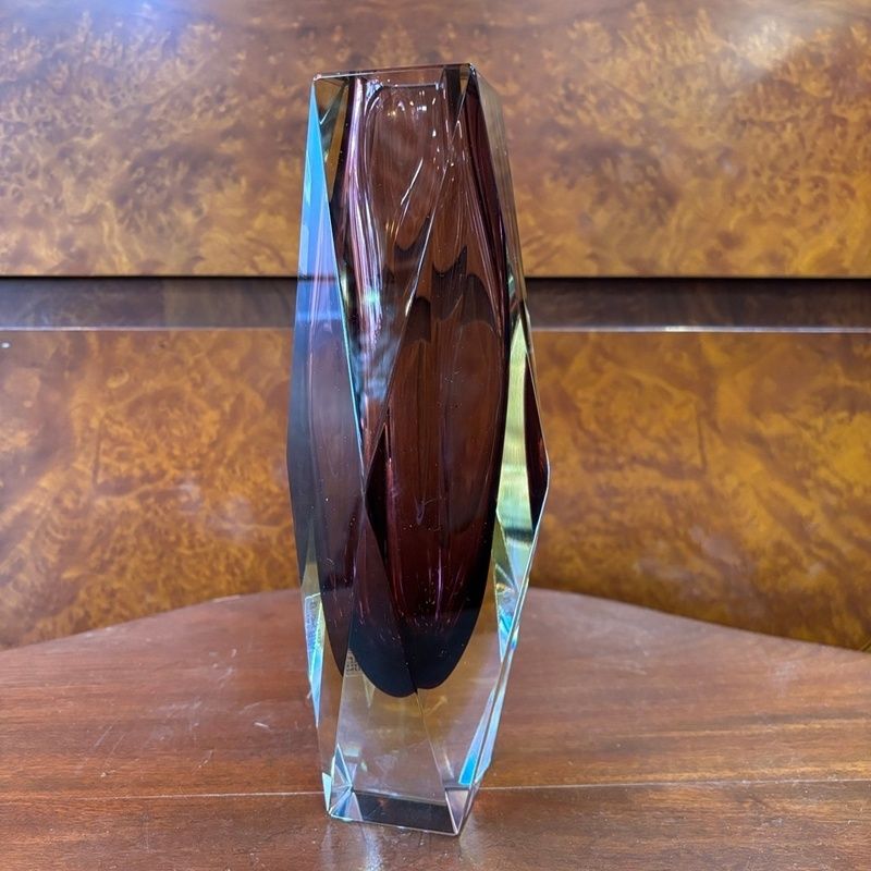 MURANO 花瓶 ガラスフラワーベース パーブル 高さ25cm