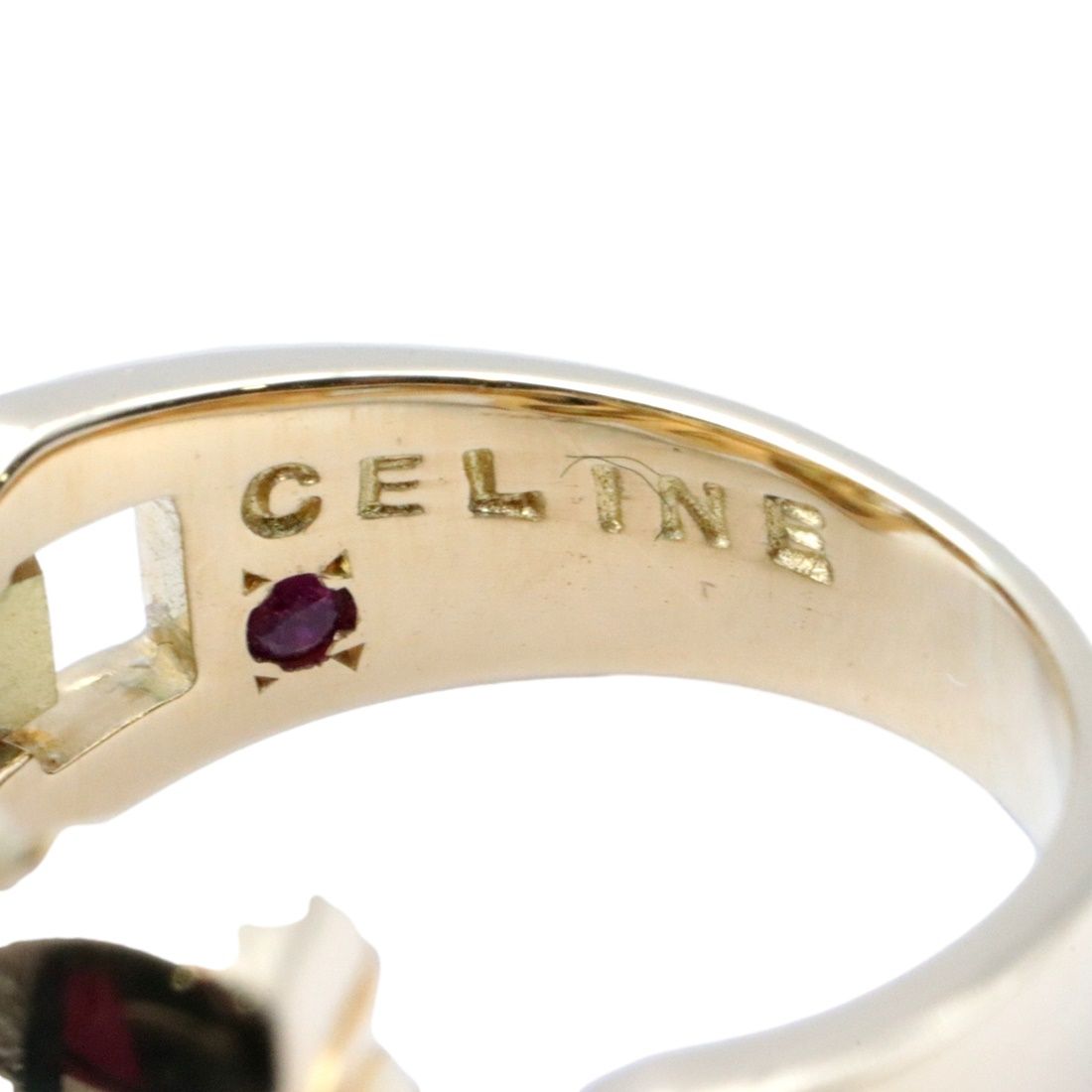 セリーヌ CELINE マカダム 12.5号 リング K18 YG イエローゴールド 750 指輪 VLP 90203795
