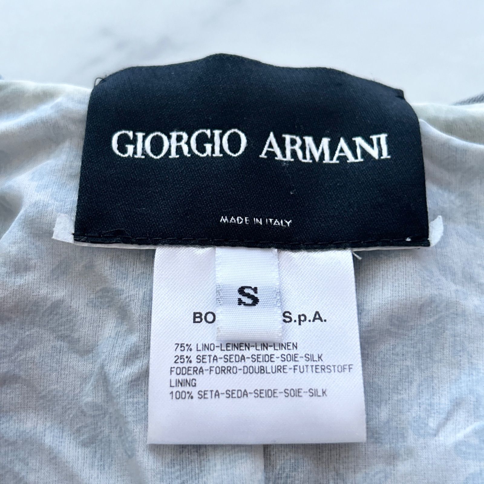 ジョルジオアルマーニ リネンシルク ジャケット グレー Sサイズ 現行