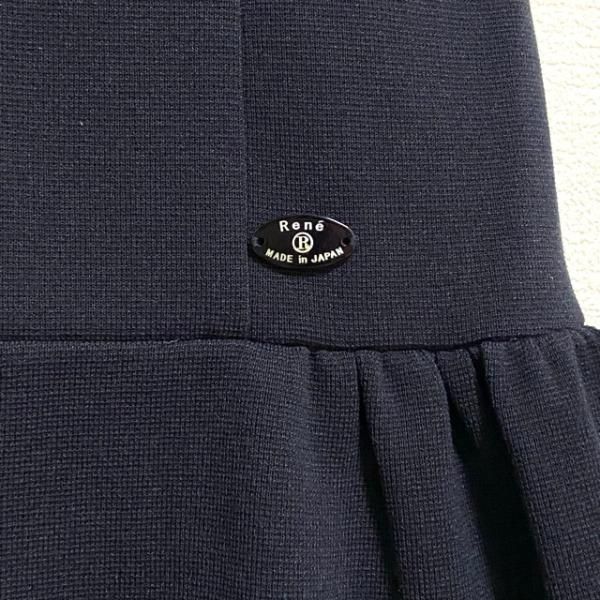 snc ルネ Rene ワンピース 34 紺 6832160 ジップアップ パール