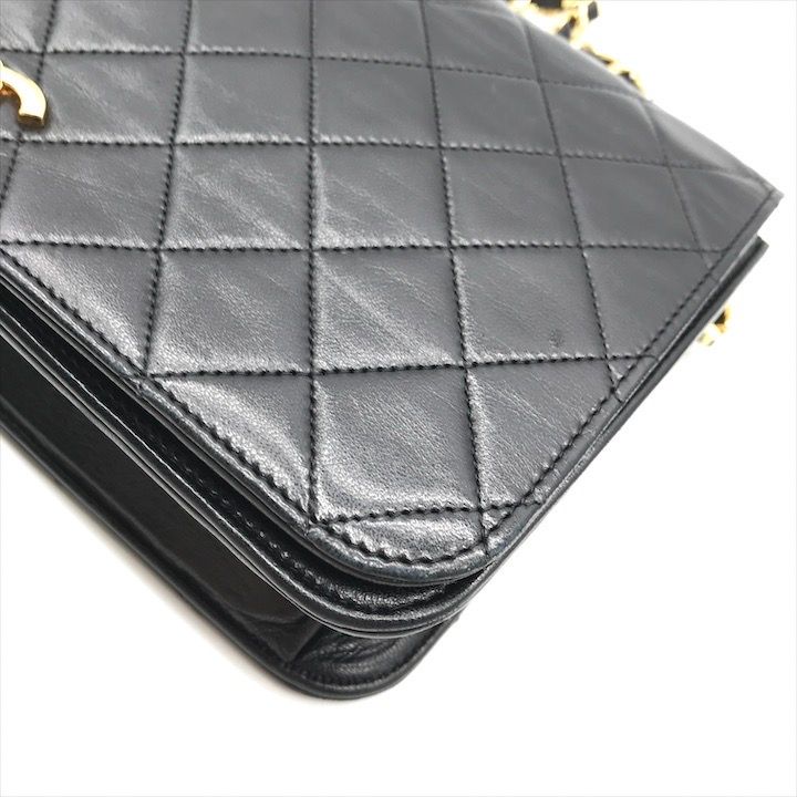 【美品】シャネル フルフラップ チェーンショルダー ラムスキン ココマーク ☆シャネル チェーンショルダーバッグ マトラッセ ココマーク
