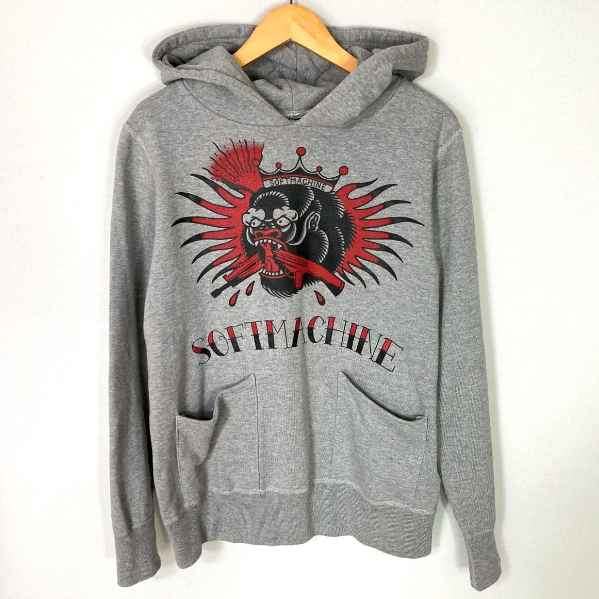 SOFT MACHINE プルオーバーパーカー  NOTORIOUS HOODED グレー サイズ L メンズ