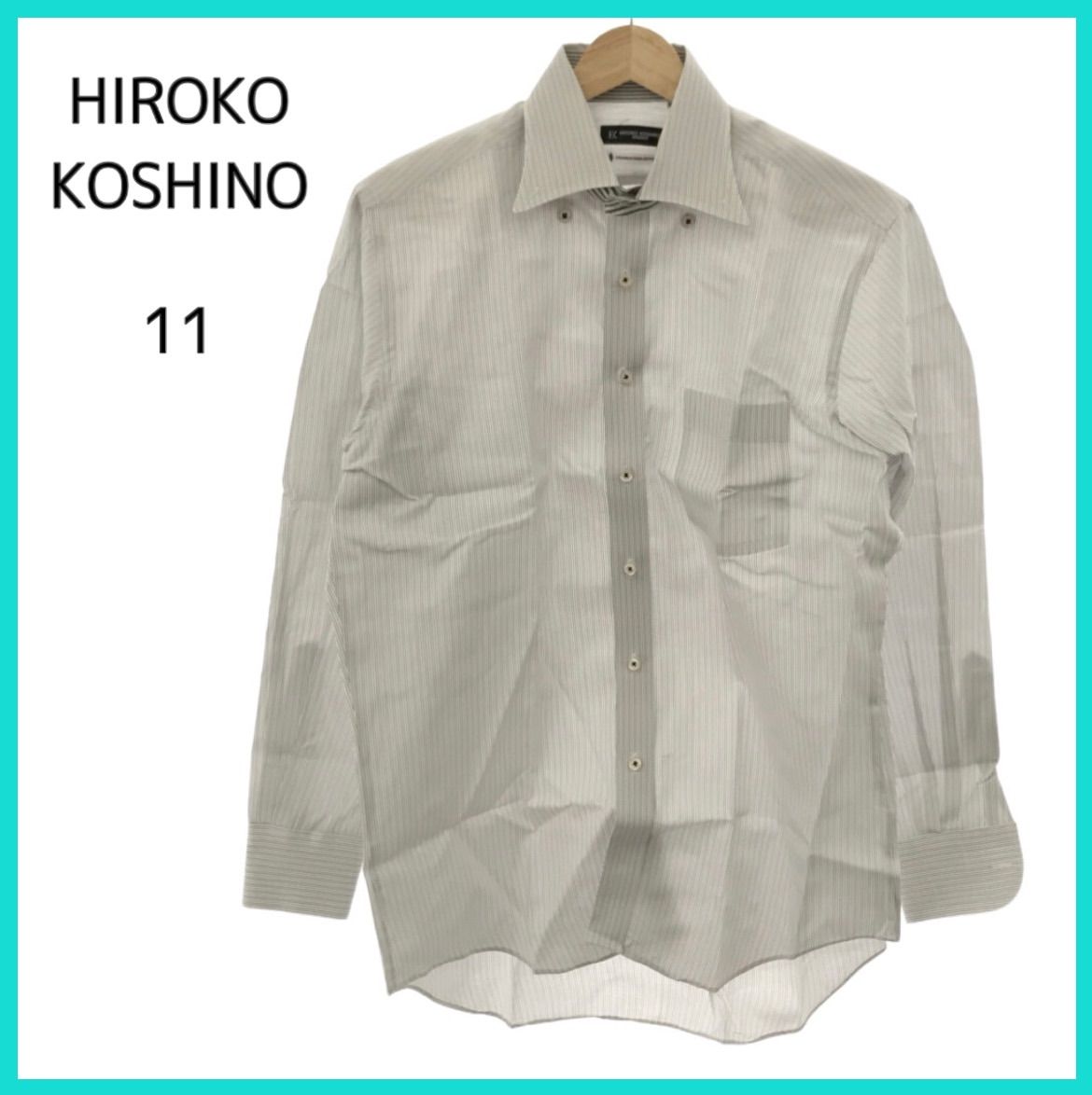 極美品 HIROKO KOSHINO ヒロココシノ シャツ トップス 長袖 ボタン