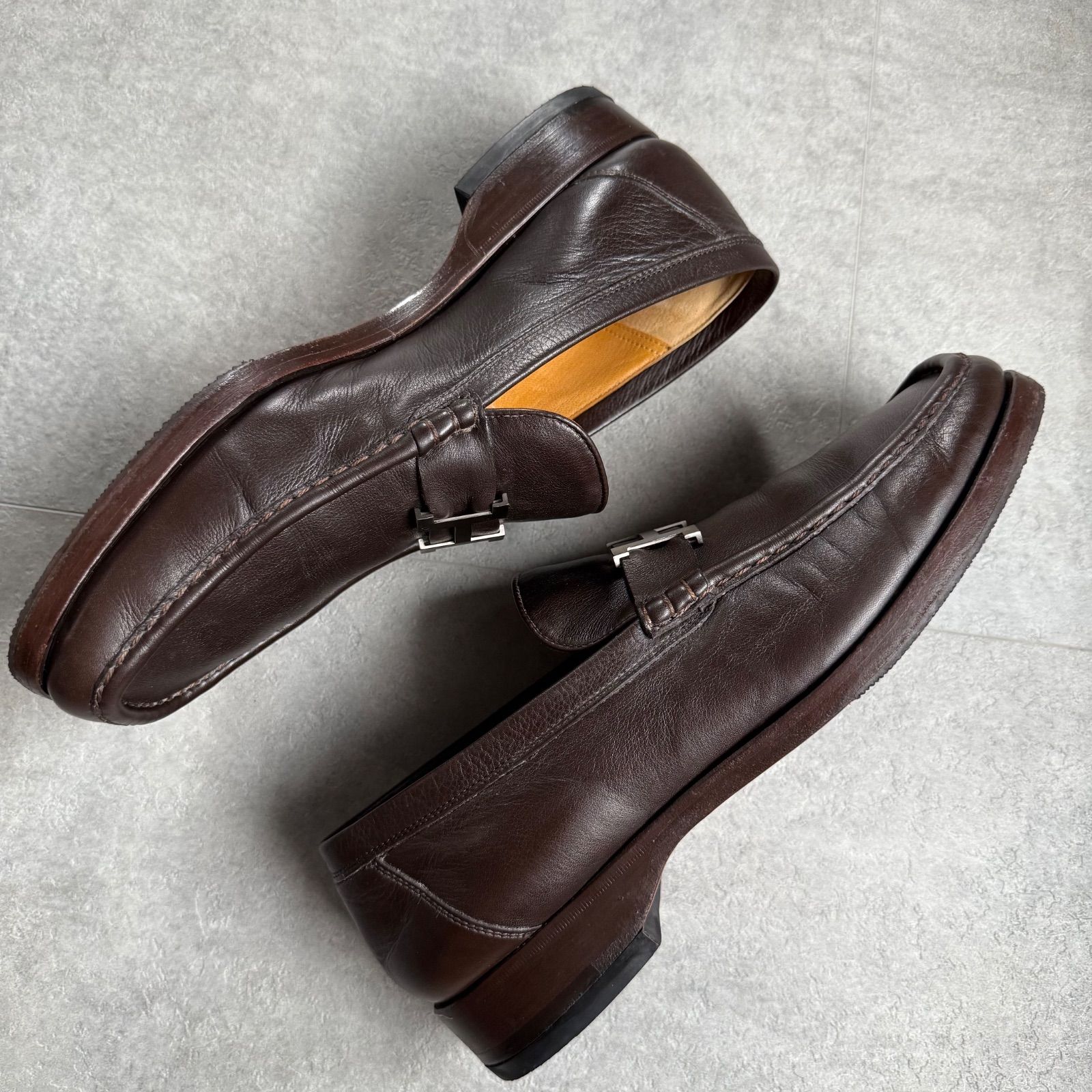 美品 エルメス HERMES ローファー モカシン コンスタンス Hロゴ レザー 