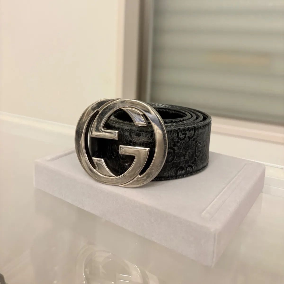 ✨良品✨GUCCI グッチ シマ インターロッキング Gベルト 85/34 GUCCI 並行輸入品 グッチ ベルト GGレザー グッチシマ インター