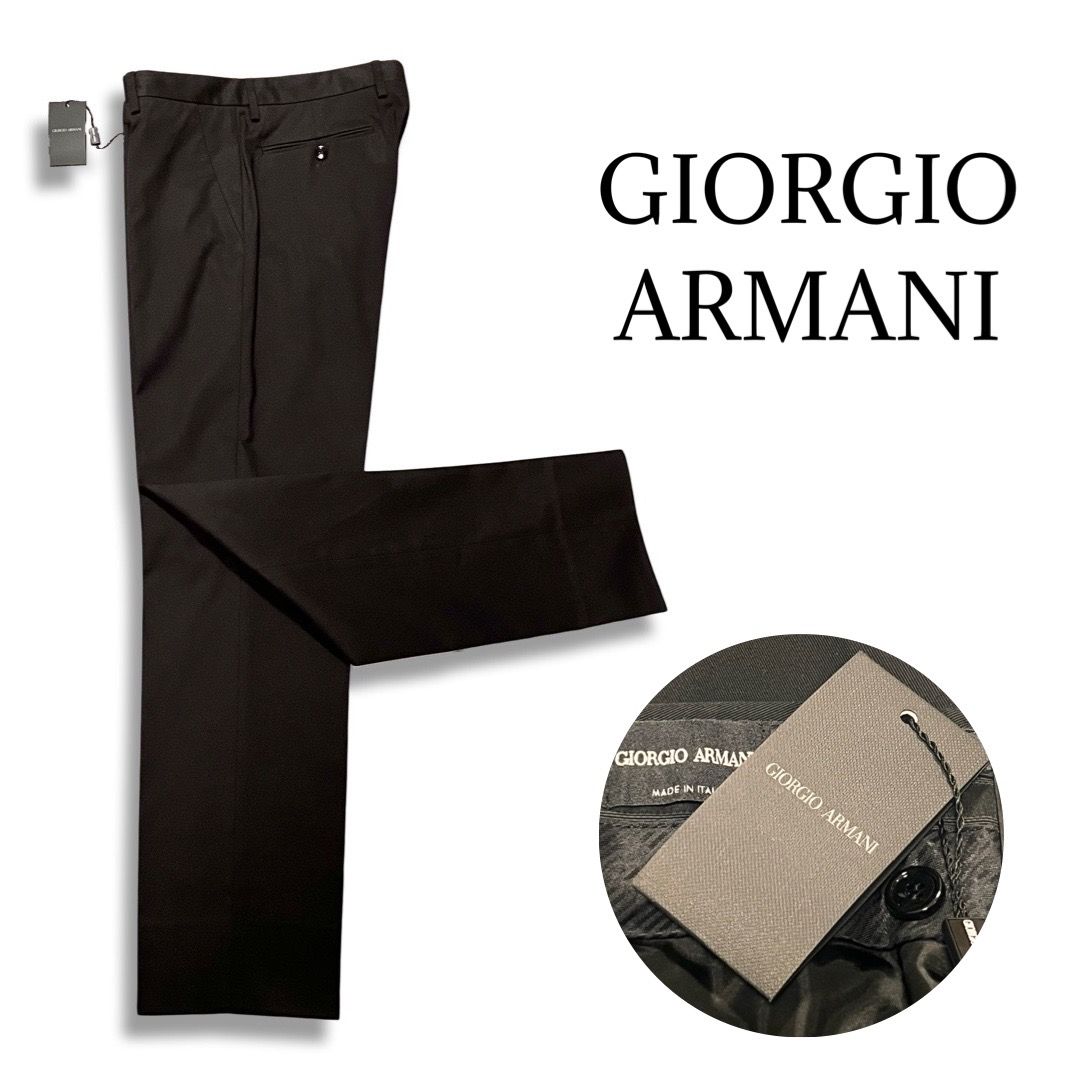 未使用タグ付きGIORGIO ARMANI イタリア製コットンパンツ　サイズ54 GIORGIO ARMANI ジョルジオ アルマーニ 新品タグ付き 無地 コットン