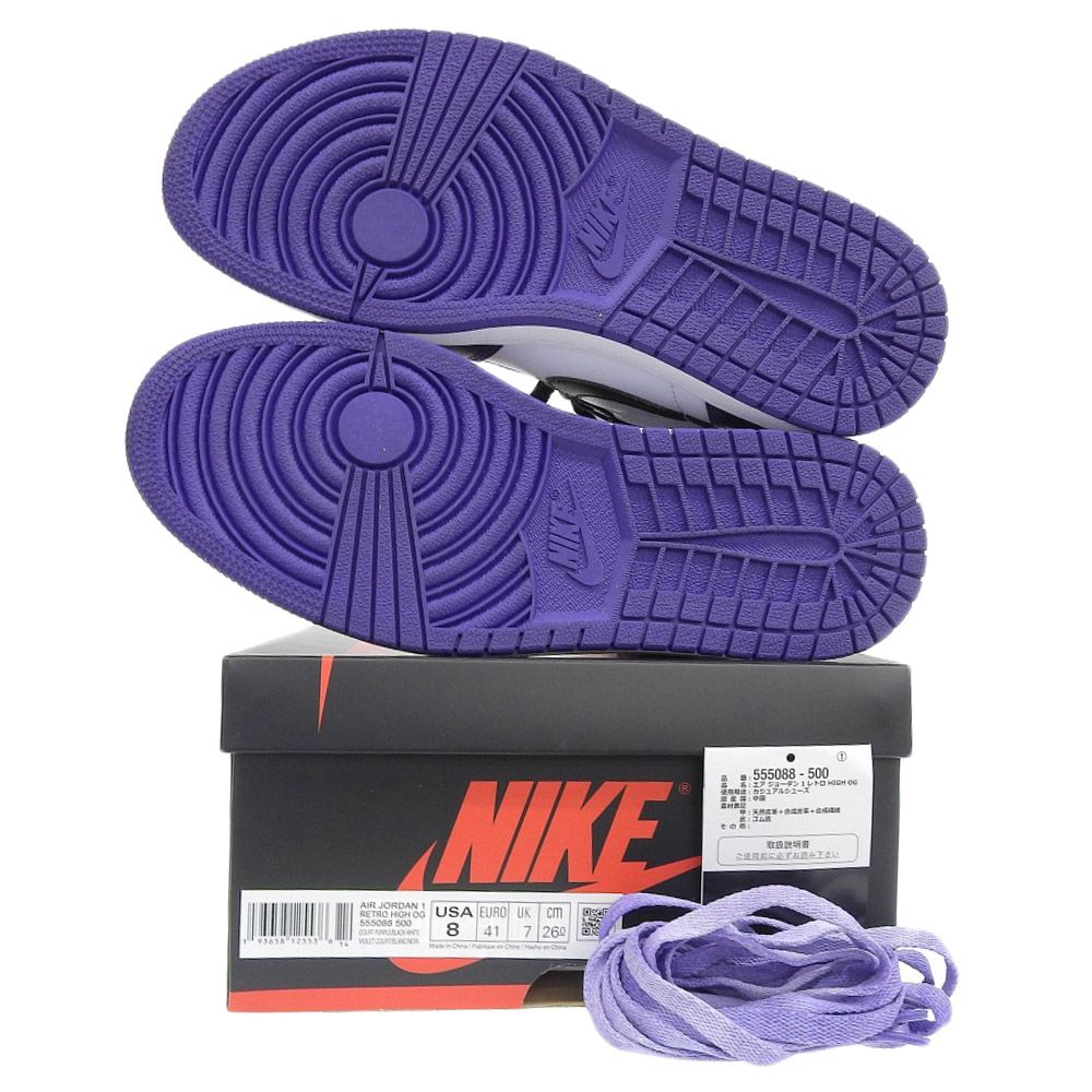 NIKE ナイキ 未使用 NIKE ナイキ AIR JORDAN 1 RETRO HIGH OG COURT PURPLEスニーカー シューズ メンズ  パープル×ホワイト 26cm 555088-500 8(US)