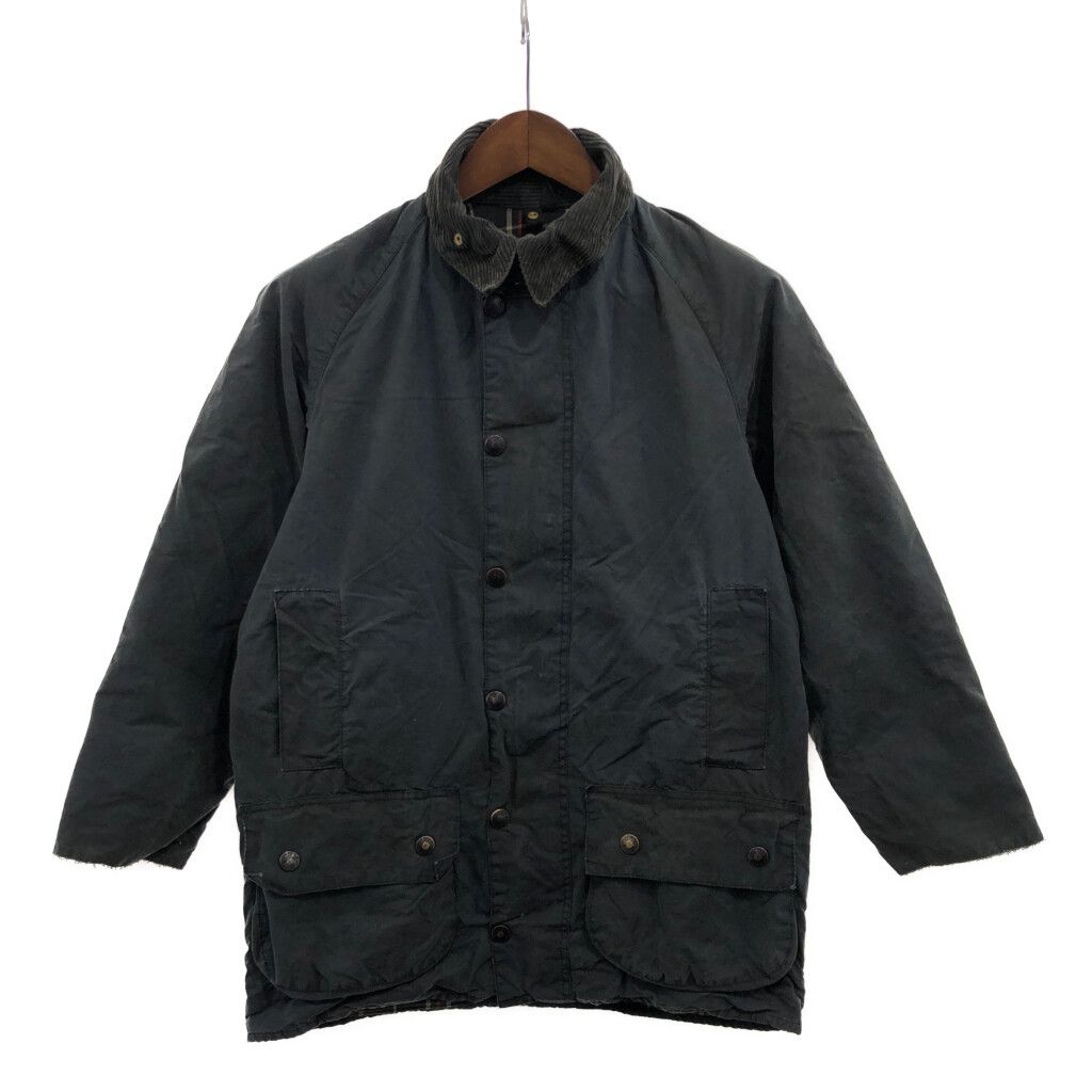90年代 イングランド製 Barbour バブアー BEAUFORT ビューフォート オイルドジャケット ユーロ ブラック (メンズ C38) 中古 古着 P6611 90年代 イングランド製 Barbour バブアー BEAUFORT ビューフォート
