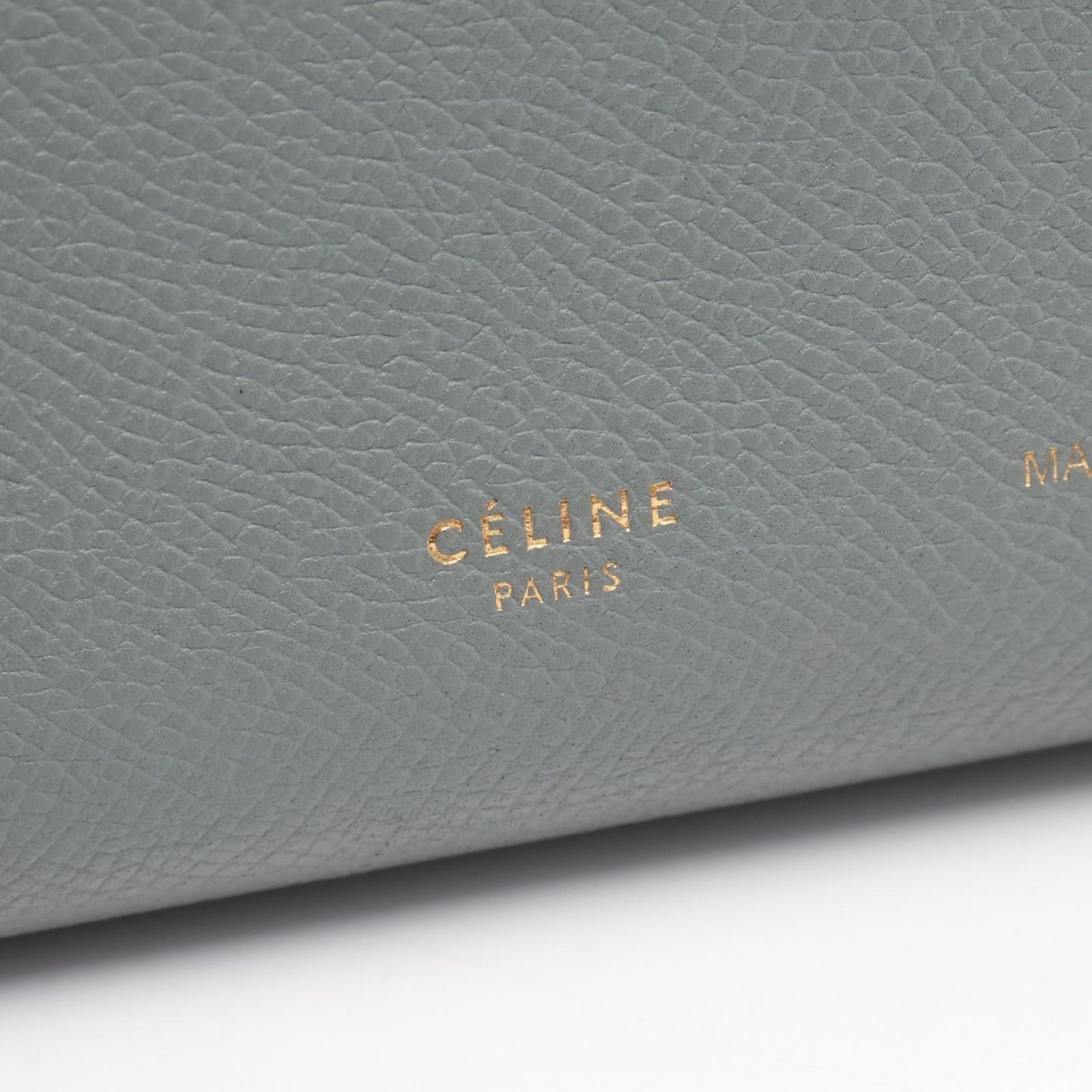 美品★CELINE★ラージ ストラップ ウォレット　二つ折り財布 グレー セリーヌ CELINE 二つ折り財布 ラージストラップウォレット