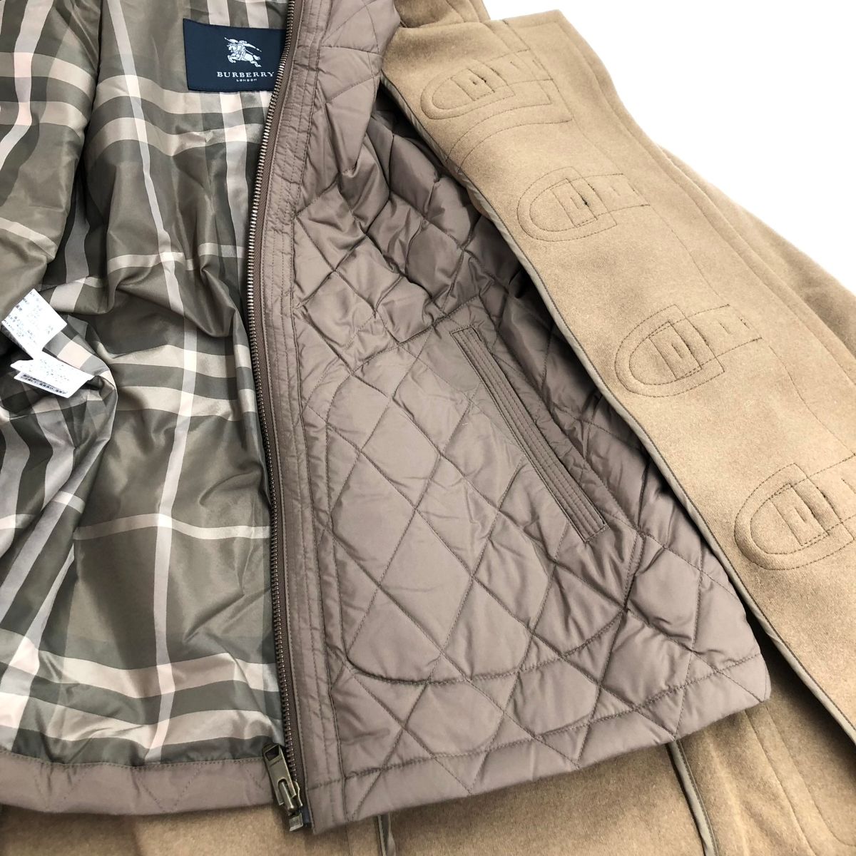 良好 BURBERRY LONDON バーバリーロンドン フーデッドダッフル コート サイズ:M  キャメル  メンズ ダウンライナー　241005006358 良好 BURBERRY LONDON バーバリーロンドン フーデッドダッフル コート