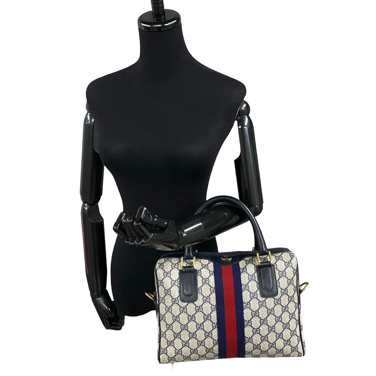 GUCCI オールドグッチ シェリーライン レザー ボストンバッグ ハンドバッグ 極 美品 GUCCI グッチ オールドグッチ シェリーライン GGロゴ