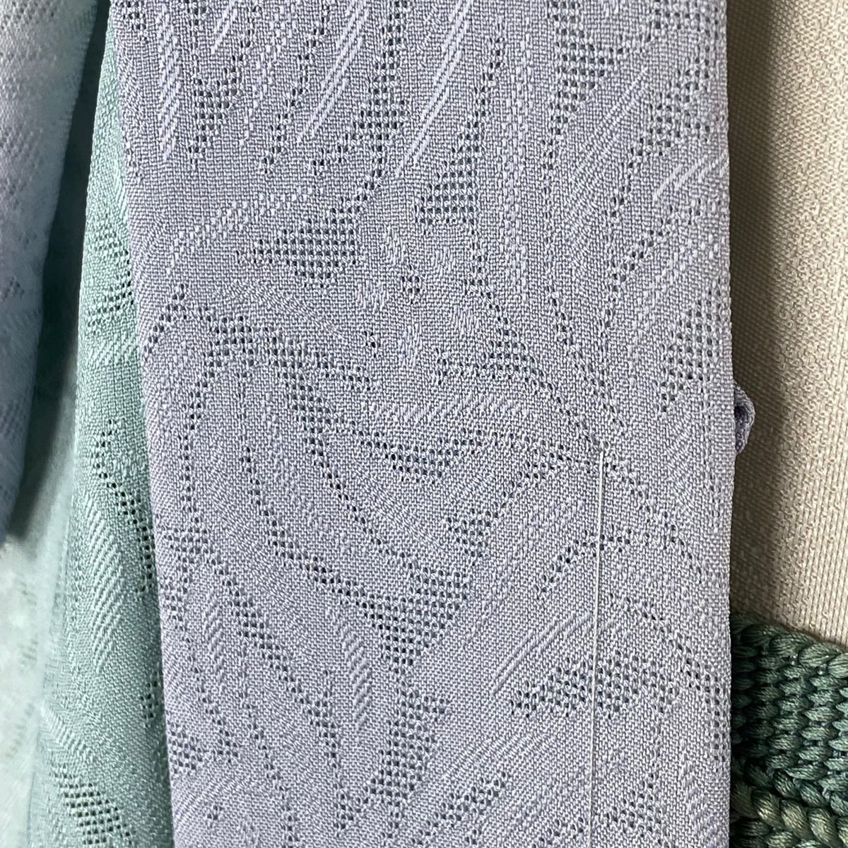 羽織 身丈97cm 裄丈67.5cm L 枝葉 実 縦ぼかし 水色 正絹 美品 逸品