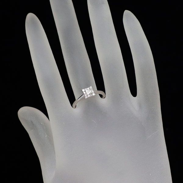 PT フラワー ダイヤモンド リング 0.31CT Pt850 ルビー0.81ctとダイヤ