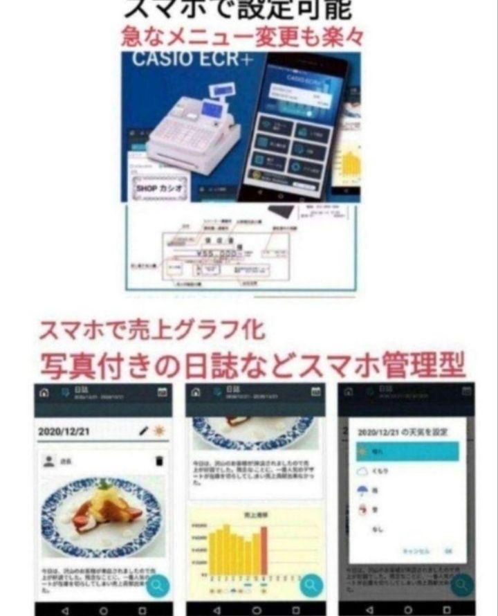 カシオレジスター SR-C550最新 スマホ管理Bluetooth 857087