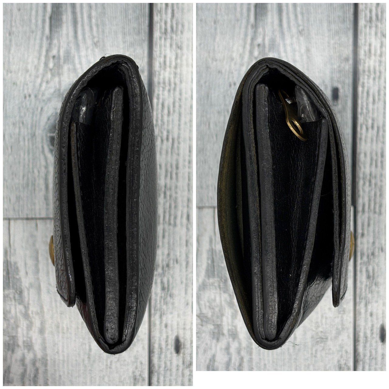 手に品格】 IL BISONTE イルビゾンテ 二つ折り財布 レザー 真鍮