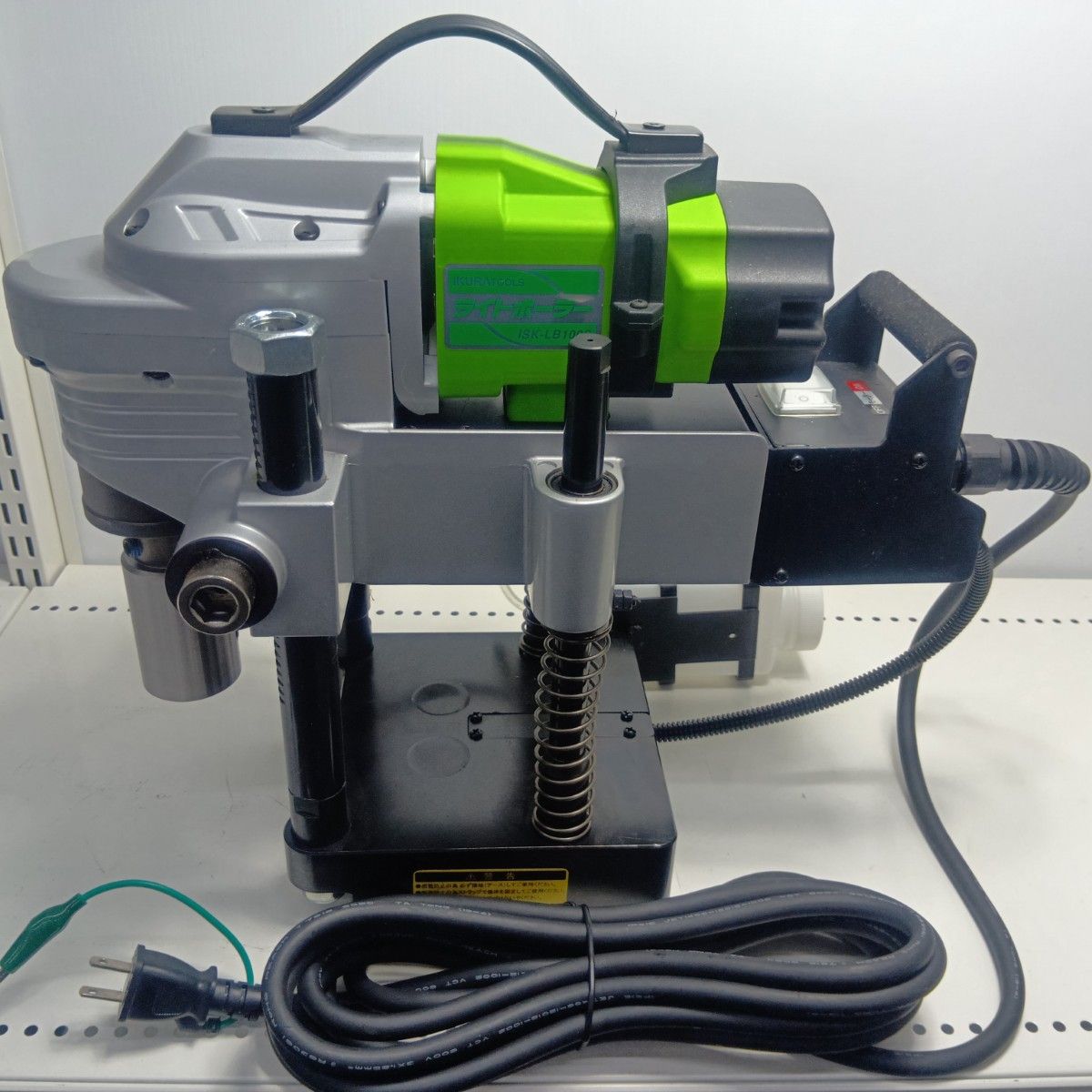 ЗЗIKURA SEIKI CO. LTD. 育良精機 磁器ボール盤 取説 ケース付き コード式 100v 17189 使用感有 ISK-LB100S ブラック×グリーン