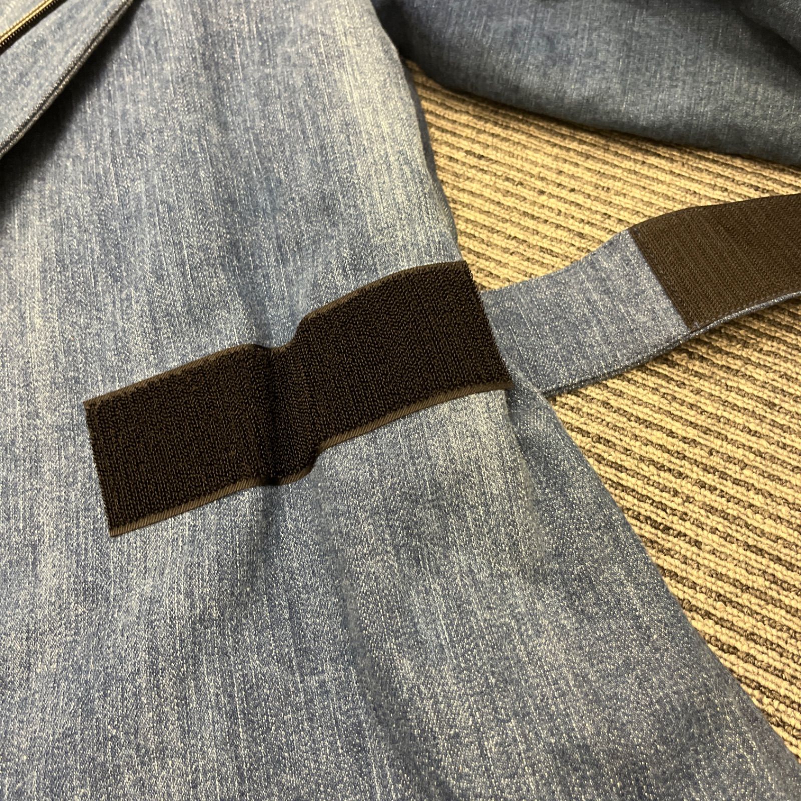 DIESEL デニムジャケット ベルトマジックテープ調節ノーカラー中古美品  