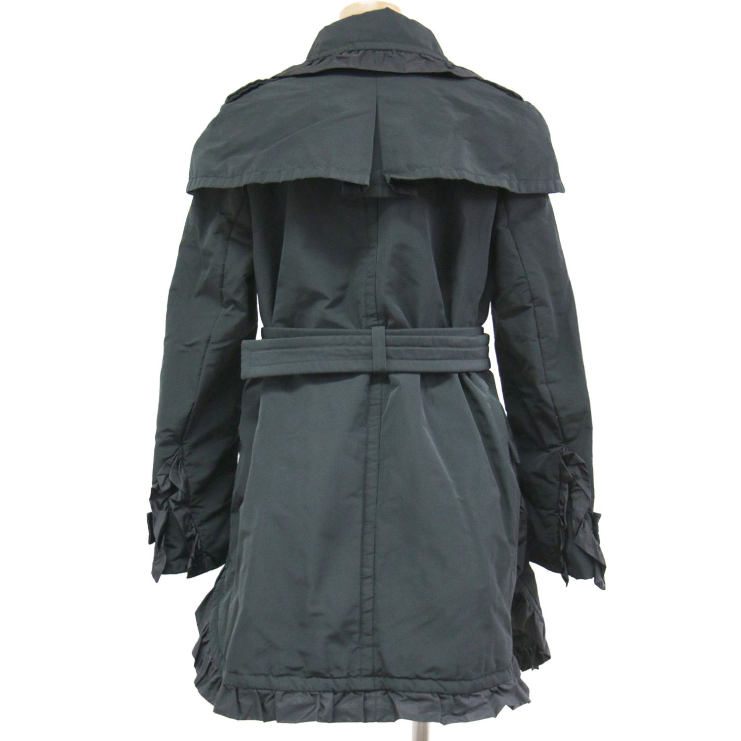 MONCLER モンクレール コート ダウン アウター 黒 2 M トレンチ ミドル 