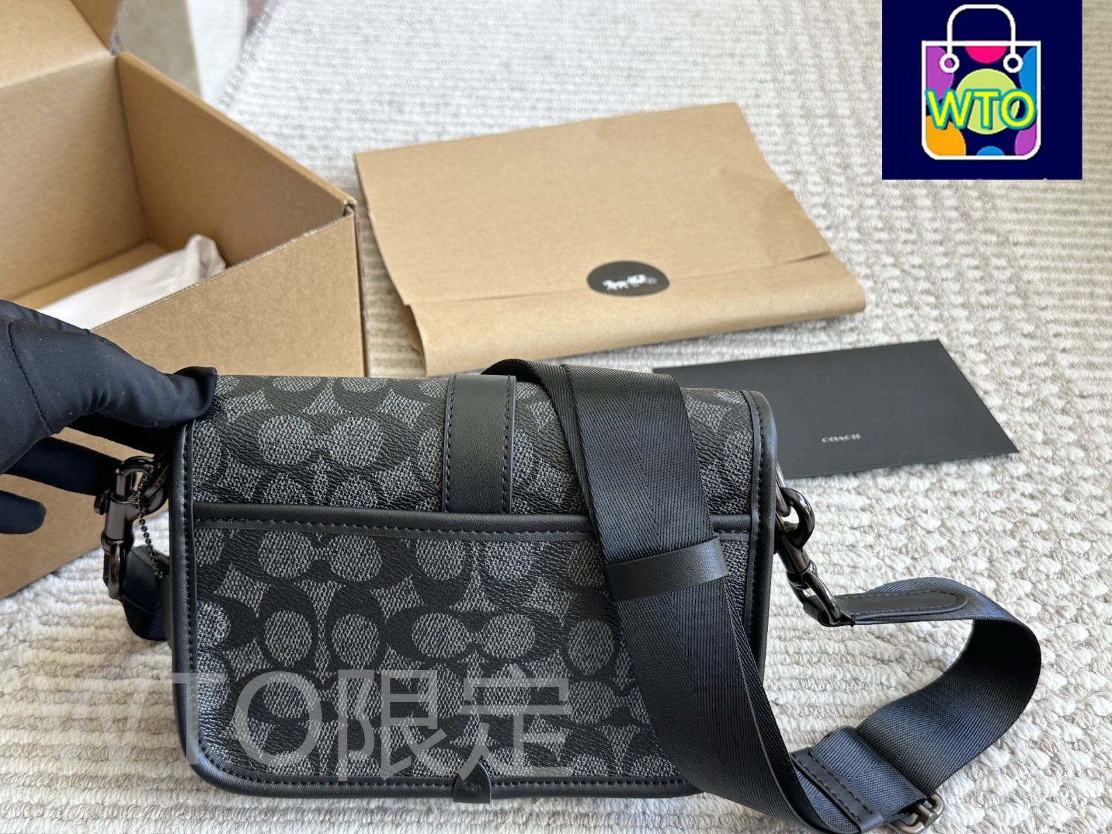 【新品未使用】COACH ブラック メッセンジャーバッグ 美品 コーチ COACH ショルダーバッグ メッセンジャー ブラック