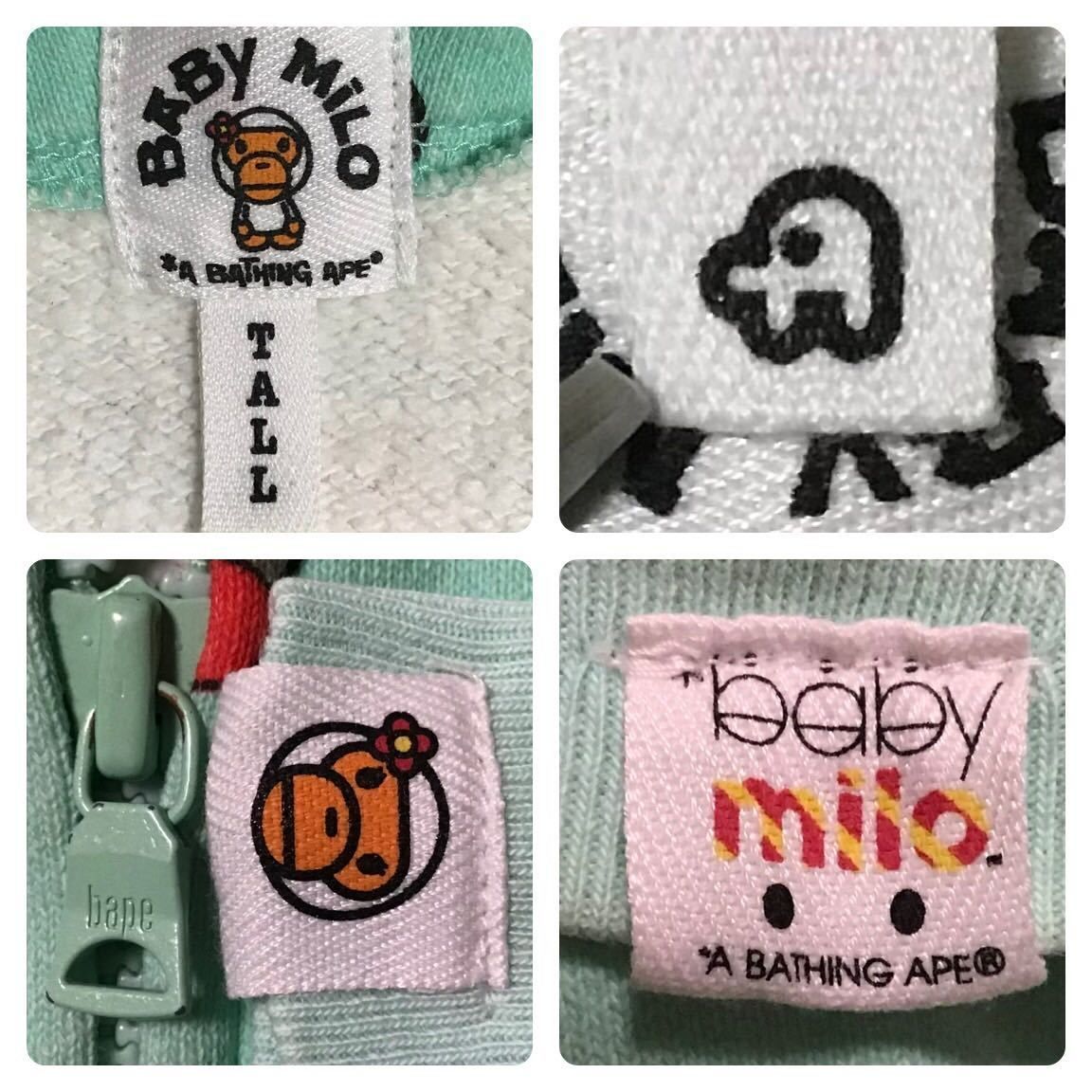 エイプ BABY MILO カウズ コラボ フルジップ スウェット パーカー M A BATHING APE アベイシングエイプ 青山限定 BABY MILO 総柄