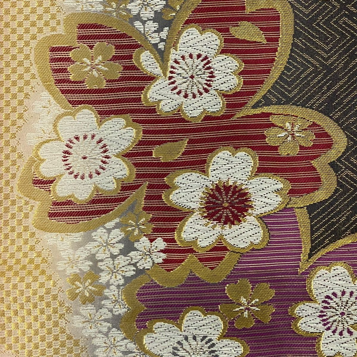 振袖 身丈163cm 裄丈64.5cm M 袷 袋帯フルセット 鞠 桜 金糸