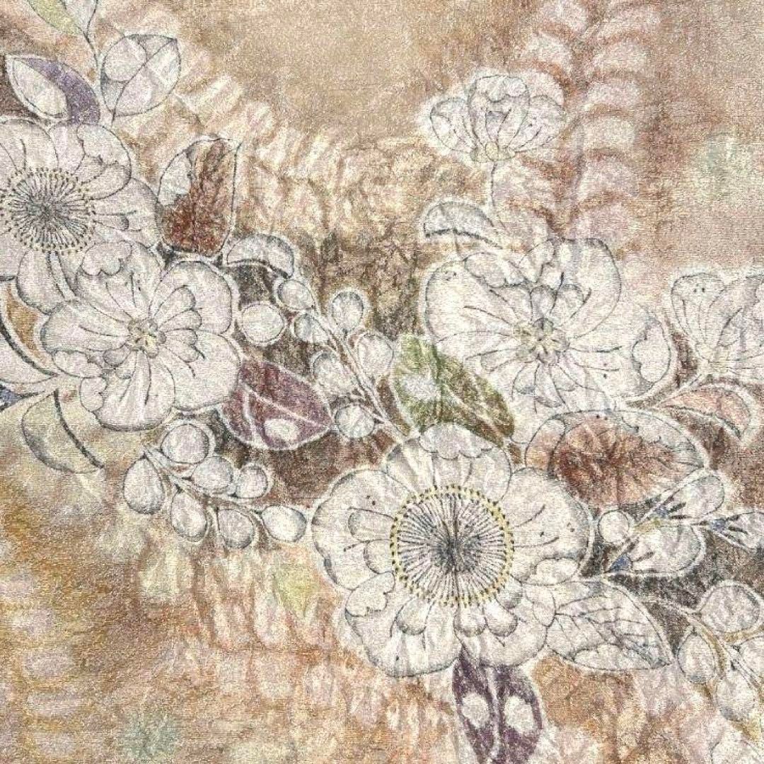 金通し　格子模様　辻ヶ花　藤の花　袋帯　着物　023a p 袋帯 美品 名品 辻ヶ花柄 斜め格子 銀糸 ぼかし 薄紫 全通 正絹 【