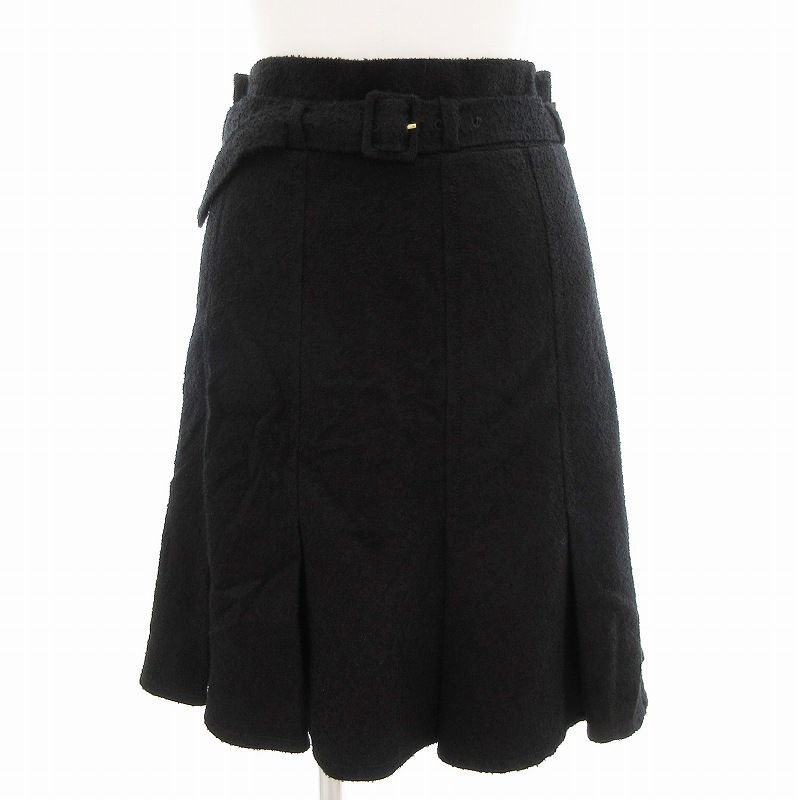 季節のおすすめ商品 PATOU パトゥ プリーツスカート ひざ丈 ベルト ネップツイード スカート