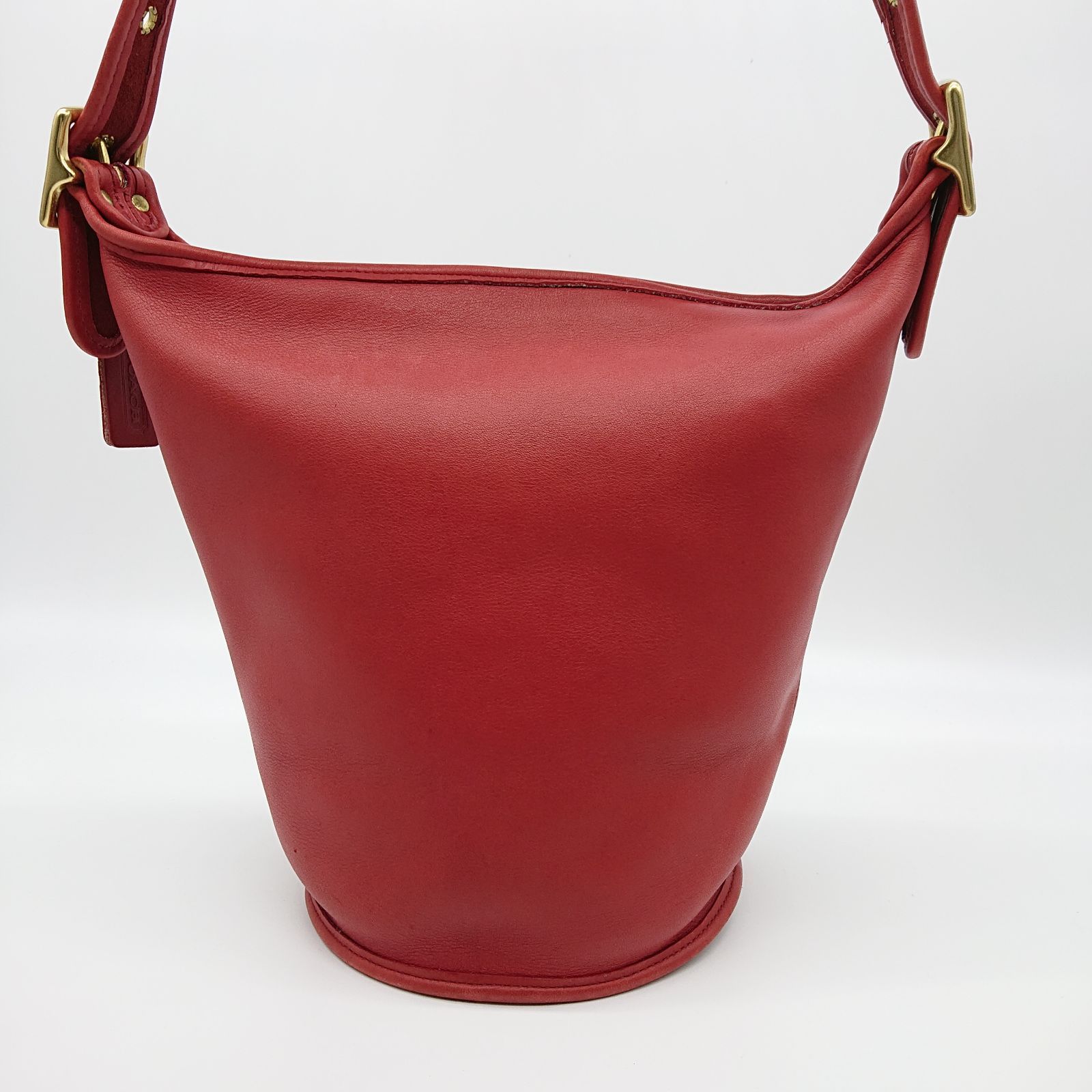 COACH オールドコーチ ショルダーバッグ レザー 赤 バケツ トート 
