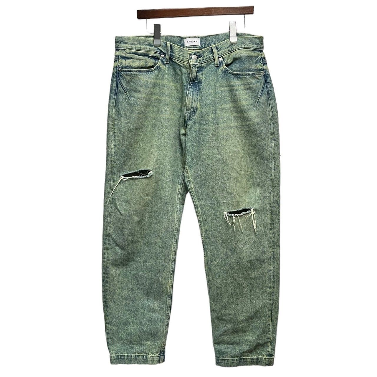 TANAKA タナカ THE SKATE JEAN TROUSERS クラッシュ加工ワイド