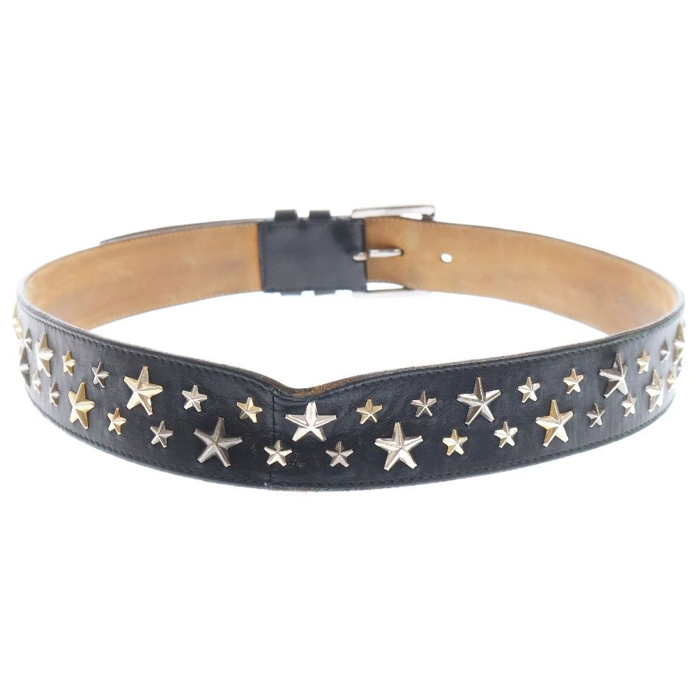 JIMMY CHOO ジミーチュウ　スタッズ付きレザーベルト JIMMY CHOO (ジミーチュウ) スタースタッズ レザー ベルト