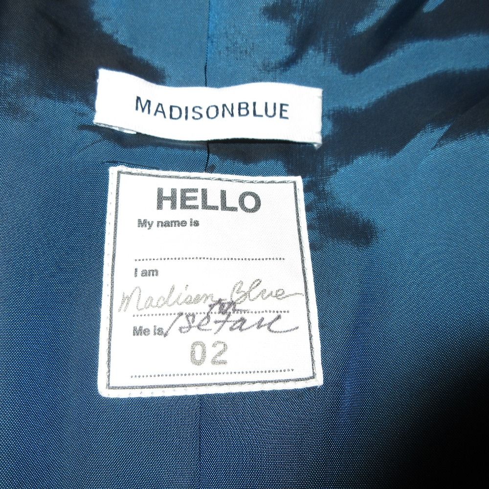 MADISONBLUE - 新品同様 MADISONBLUE マディソンブルー 伊勢丹別注 ウール ダブルブレスト テーラードジャケット ブレザー 2 M ブラック レディース 古着 中古 USED 新品同様 MADISONBLUE マディソンブルー 伊勢丹別注 ウール ダブル