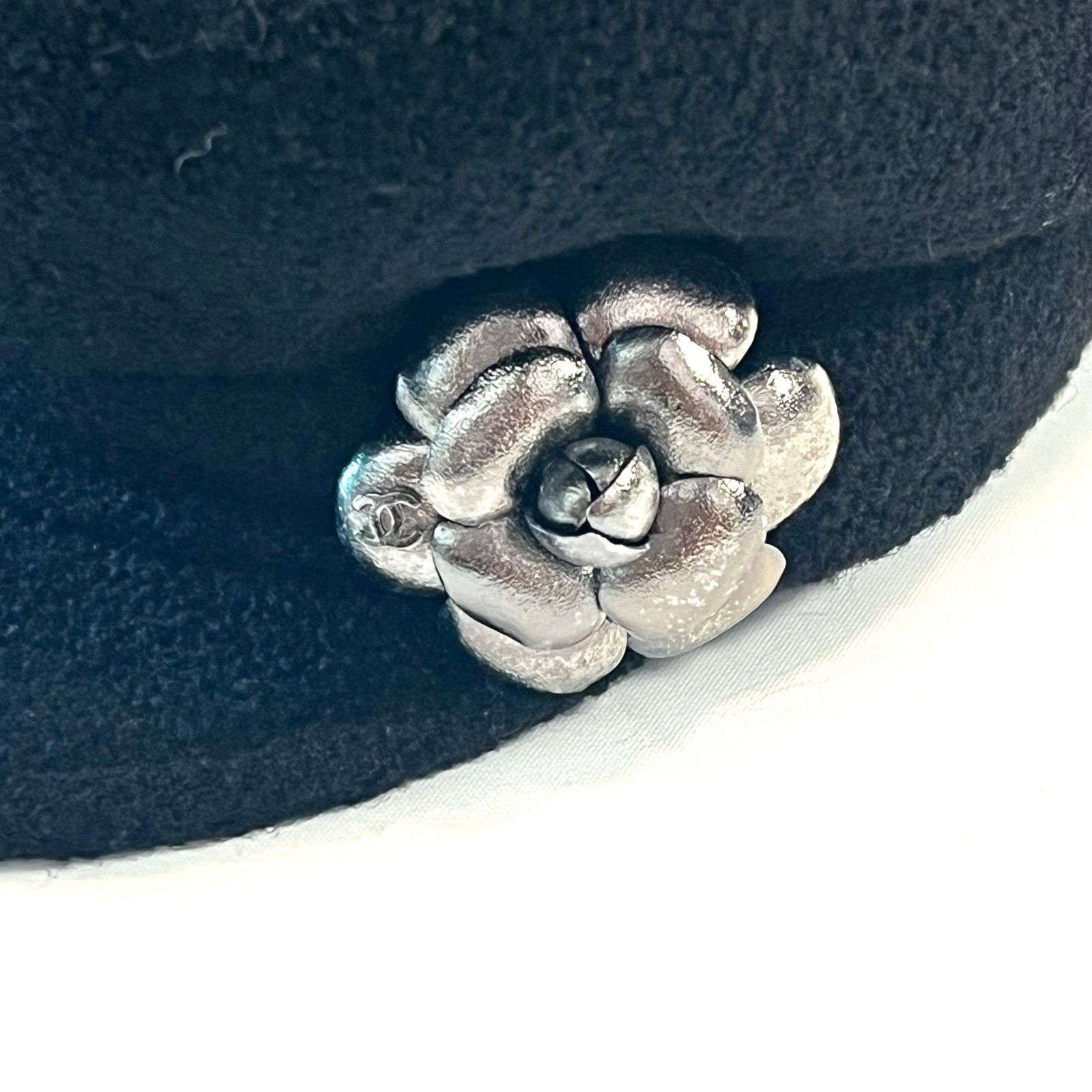 CHANEL シャネル ウール ココマーク チェーン キャスケット 帽子