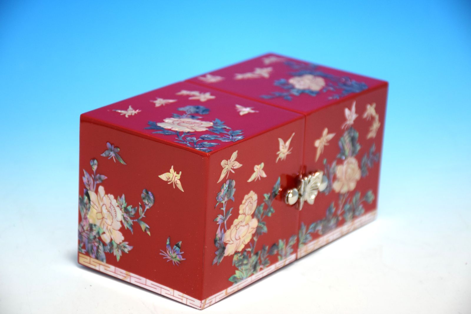 □韓国伝統工芸□螺鈿細工□カラーミニ双子宝石箱□カラフル□