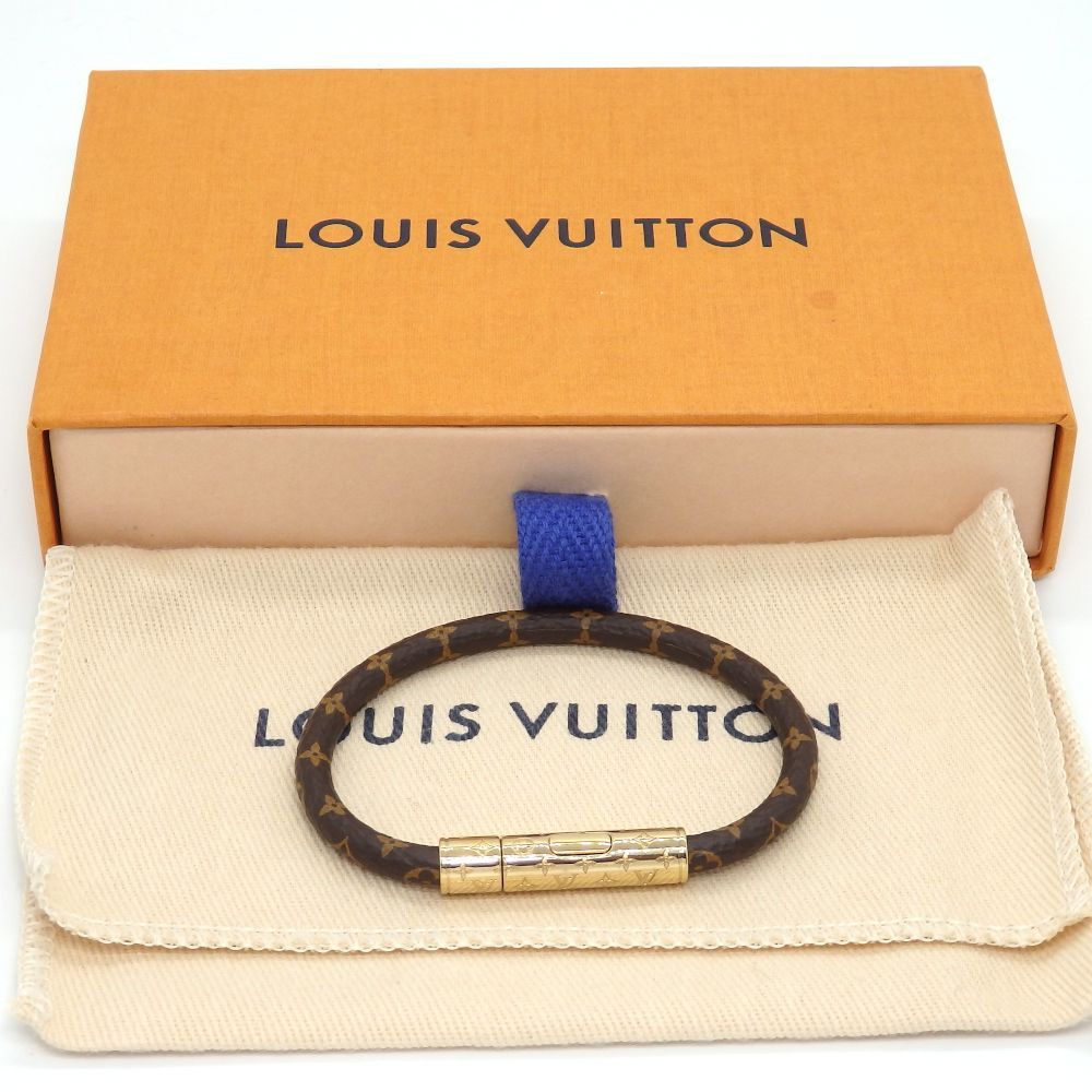 美品ルイヴィトンコンフィデンシャルブレスレットM6334F モノグラムレザー