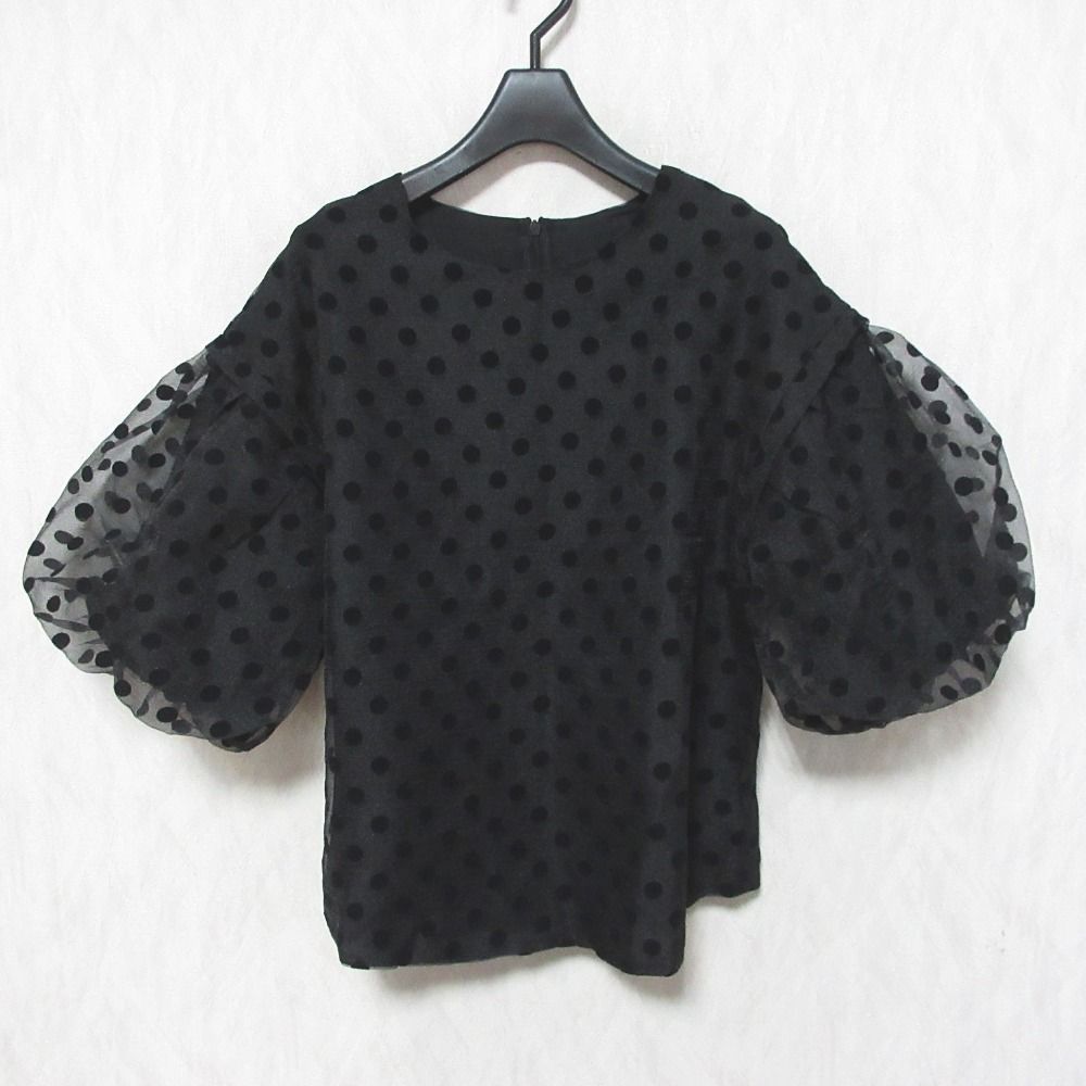 美品 AMOMMA アモマ DOT TULLE TOPS パフスリーブ ドット