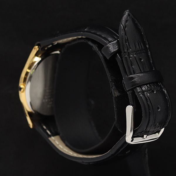 【稼動品】腕時計　GRES 黒文字盤　ゴールド ◇美品 稼働 SEIKO 腕時計 ゴールド文字盤 レザーベルト 新品