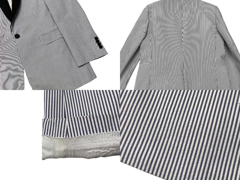 極美品 CELINE シアサッカーストライプ テーラード ジャケット  