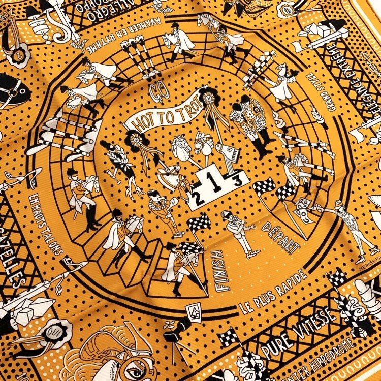 希少★未使用★ HERMES エルメス カレ55 HOT TO TROT エルメス カレ55 HOT TO TROT スカーフ シルク ブラック