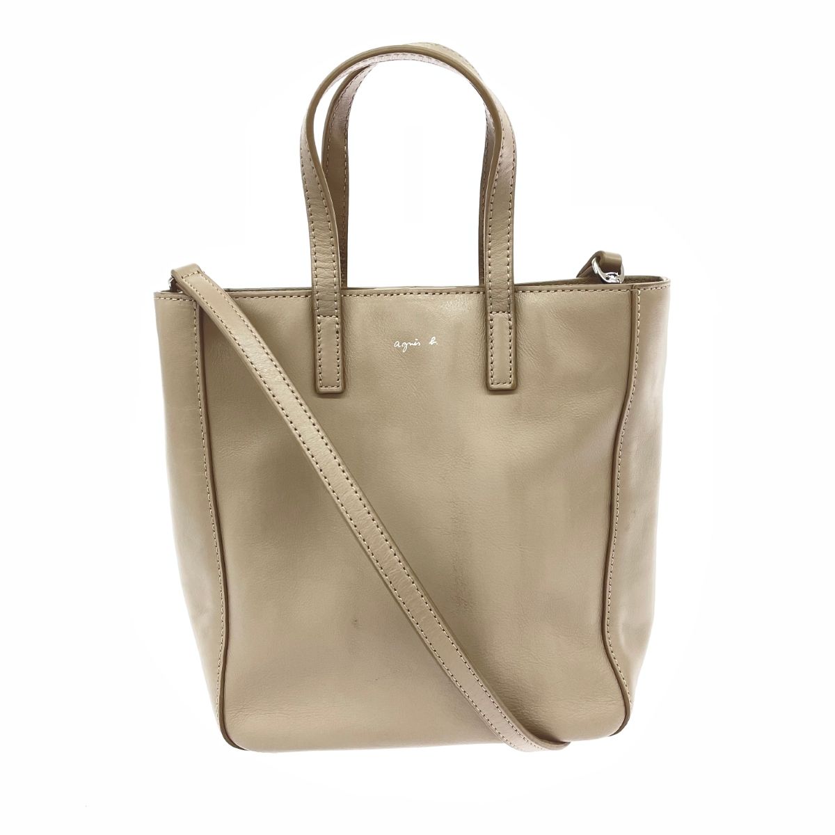 agnes b. アニエスベー 2WAYバッグ Lucy レザー グレージュ レディース  