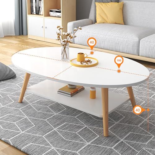 大人気 ナチュラル 木製 省スペース 一人暮らし 取り付け簡単 シンプル テーブル おしゃれ リビング コーヒーテーブル ホワイト 2段収納棚付き センターテーブル 幅100cm ローテーブル