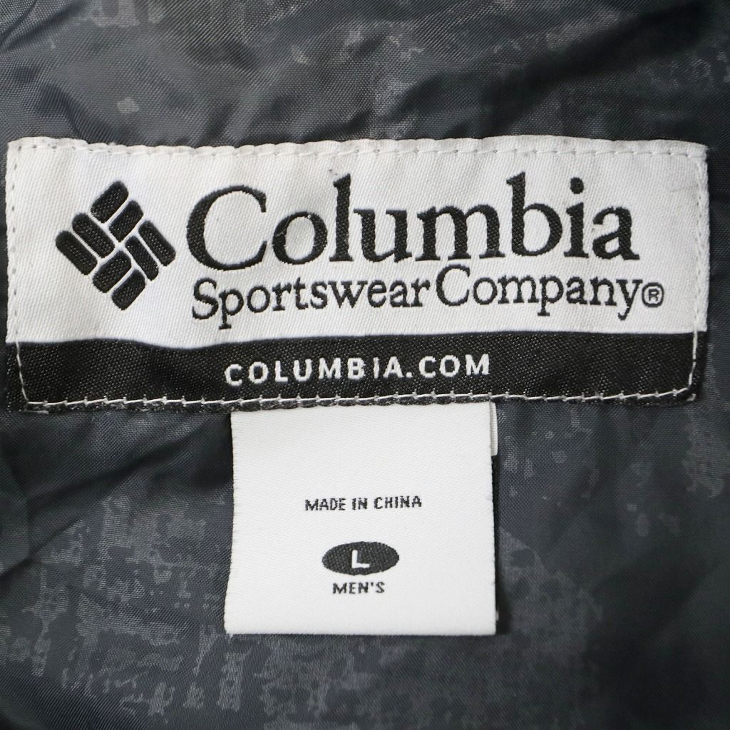 Columbia コロンビア OMNI-TECH ダウンジャケット ワンポイント ライトグレー (メンズ L) 中古 古着 O5805
