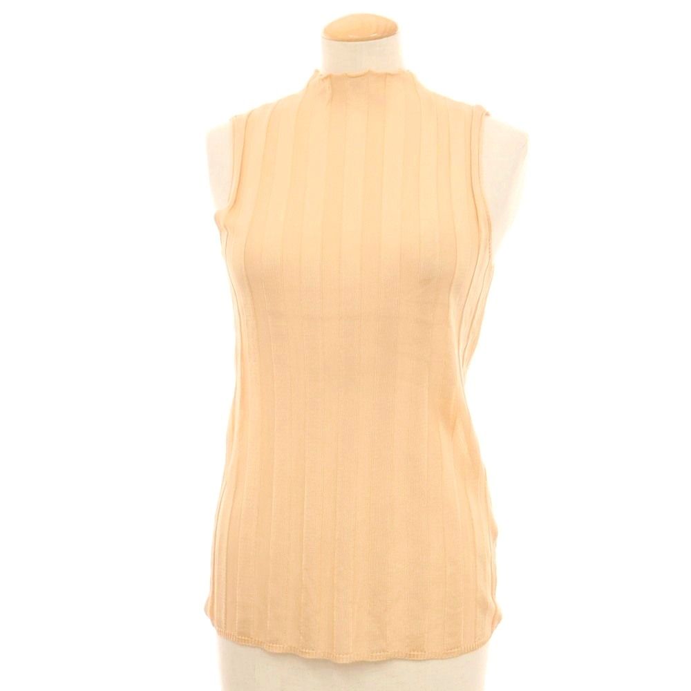 【新品アウトレット】スカリオーネ SCAGLIONE レーヨン モックネック ノースリーブ プルオーバーニット オレンジベージュ【サイズ表記なし（S位）】【レディース】 新品アウトレット】スカリオーネ SCAGLIONE レーヨン モックネック
