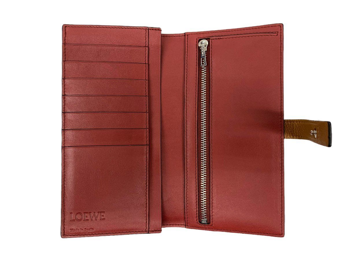 ☆［2074］極美品＊LOEWE ロエベ＊ レザー 折財布 小銭入れなし 箱
