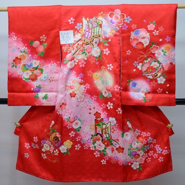 激安大特価，品質保証 お宮参り産着 女児 女の子 正絹 のしめ 祝着 着物 一つ身 初着 綸子 NO22997 お宮参り用品